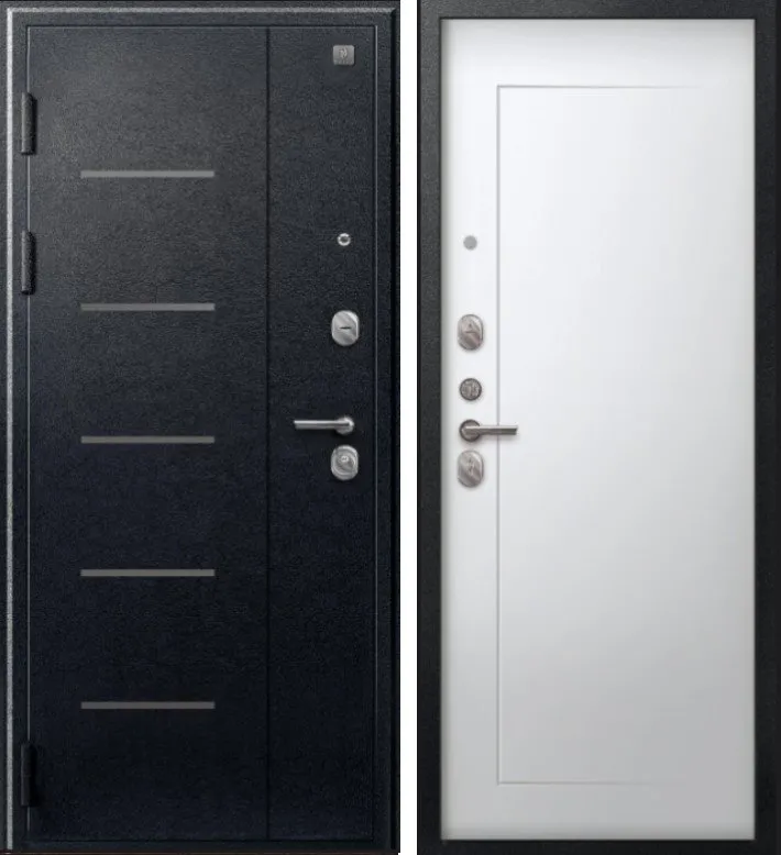 Дверь V-03 Черный муар - Кашемир белый DIS007342